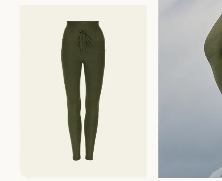 Spacedye Go Pocket Midi Legging in Army Green Heather