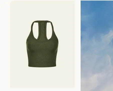 Spacedye On The Up Cropped Tank in Army Green Heather