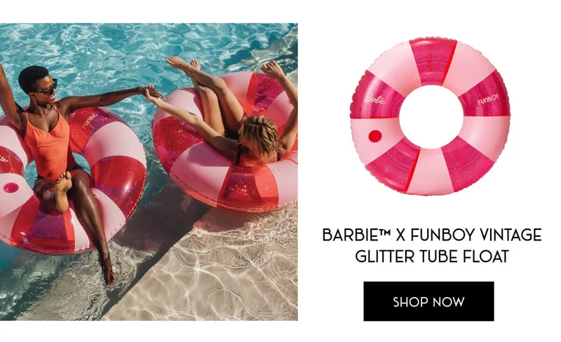 FUNBOY X BARBIE™️ VINTAGE GLITTER TUBE FLOAT
