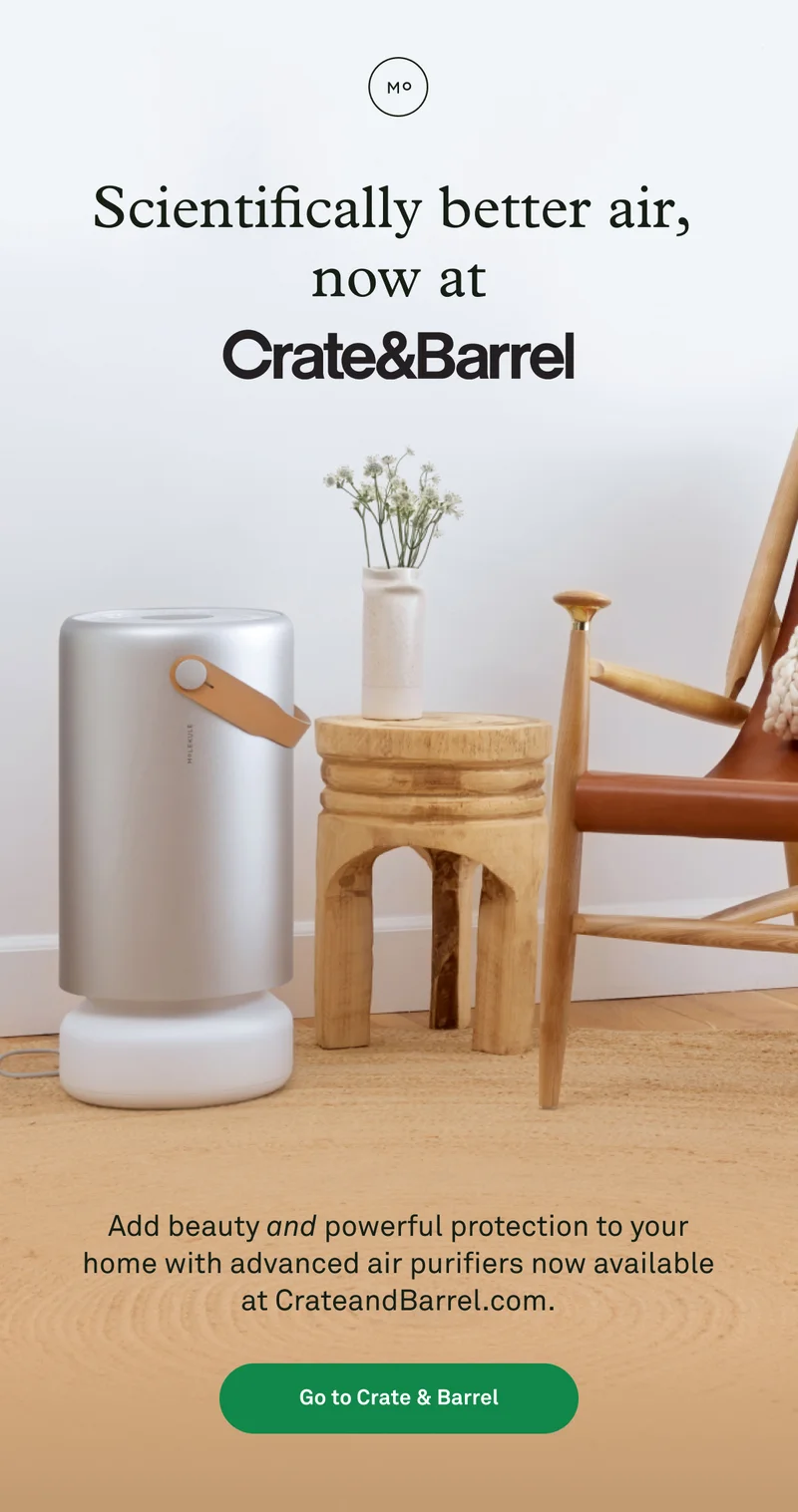Scientifically better air, now at Crate & Barrel