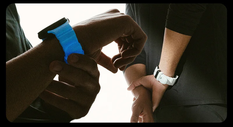 Icy Blue Glow is back. This time, glow is back for Rocky Point Band. Icy Blue harnesses the power of photoluminescence, absorbing light energy and then releasing it as a vibrant blue glow in the dark conditions. By day, the band takes on a versatile pale blue-white colorway. Shop Now.