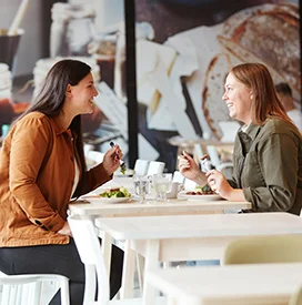 Two people in the restaurant