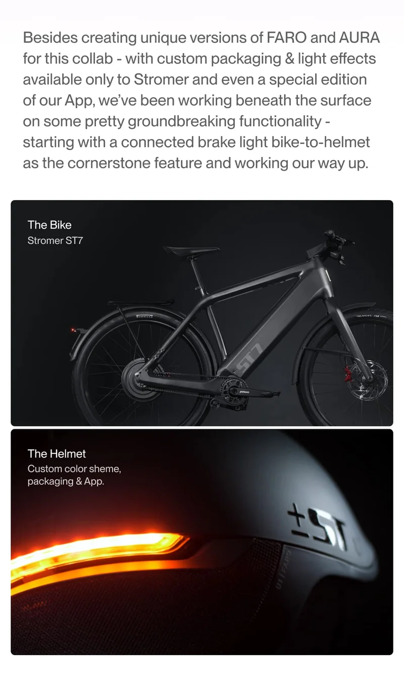 Stromer x UNIT 1 partnership showcasing the Stromer ST7 bike, emphasizing innovation and performance.
