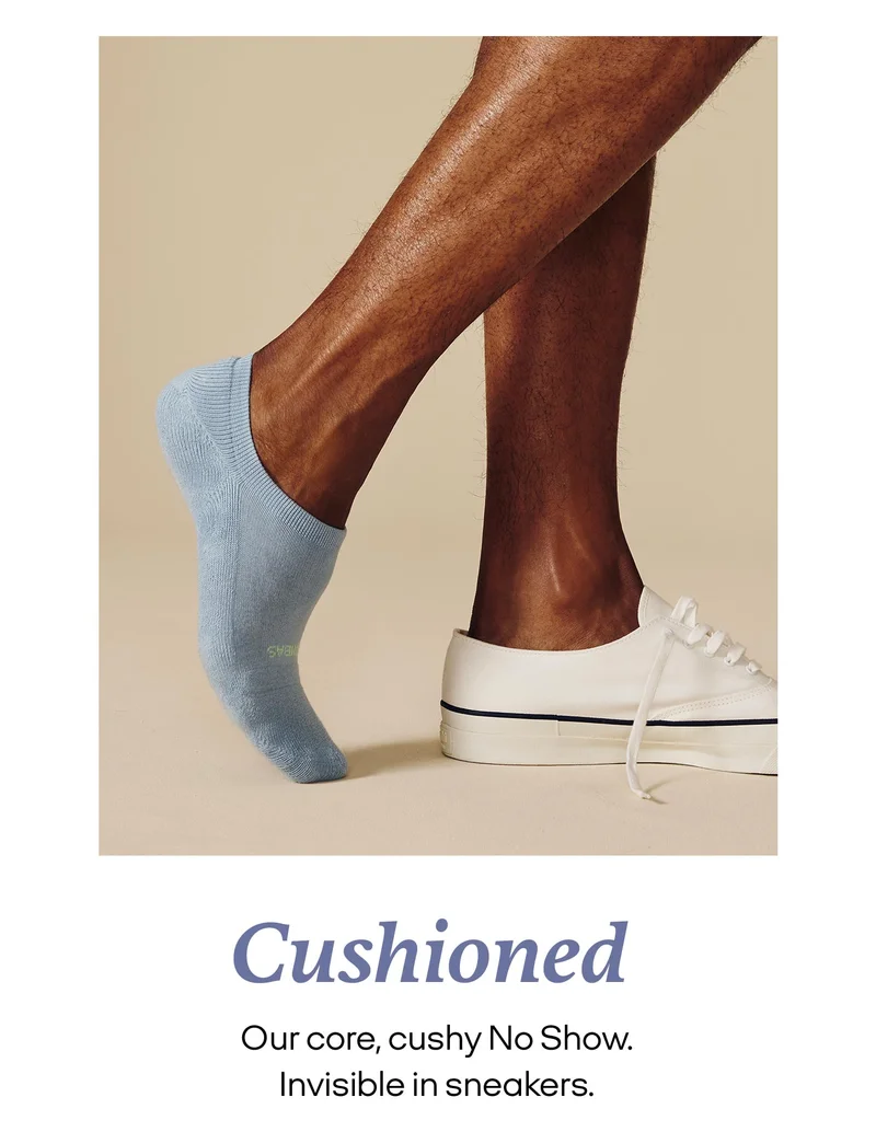 Cushioned | Our core, cushy No Show. Invisible in sneakers.
