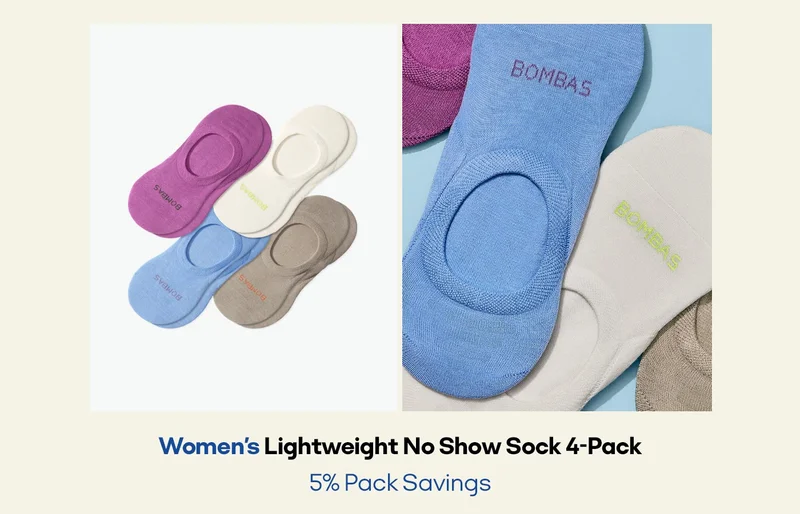 Women's Lightweight No Show Sock 4-Pack 5% Pack Savings