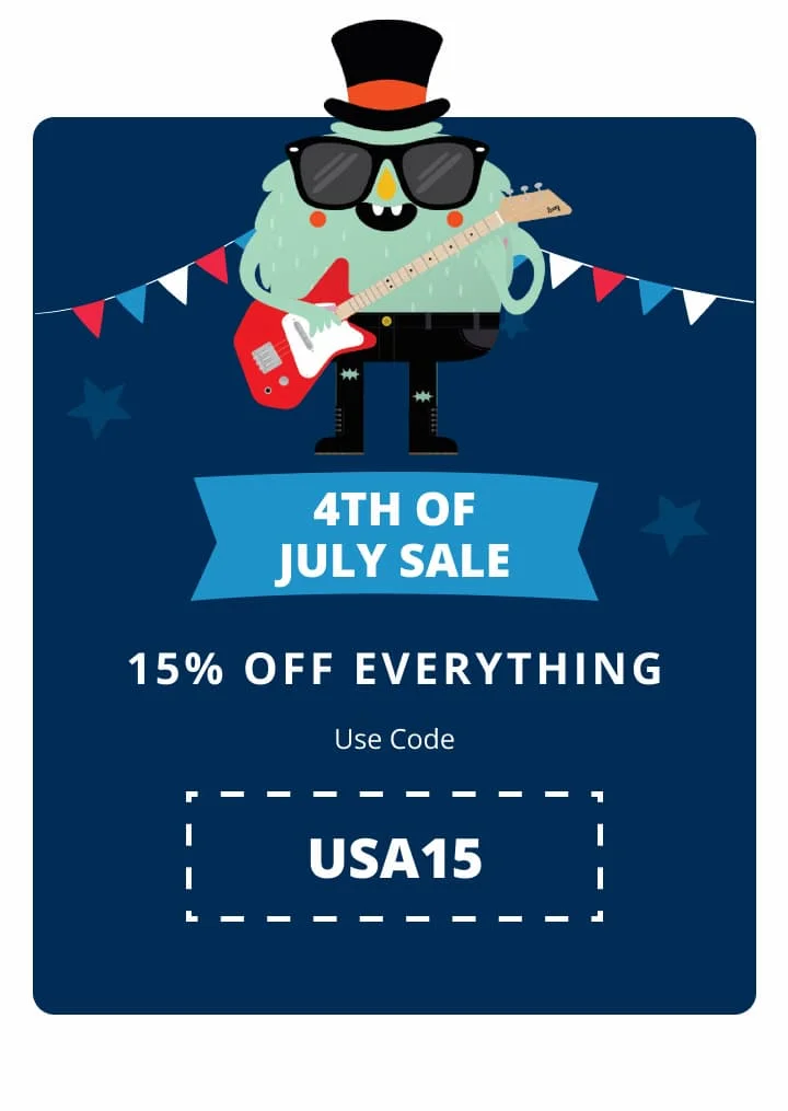 4TH OF JULY SALE 15% OFF EVERYTHING Use code USA20