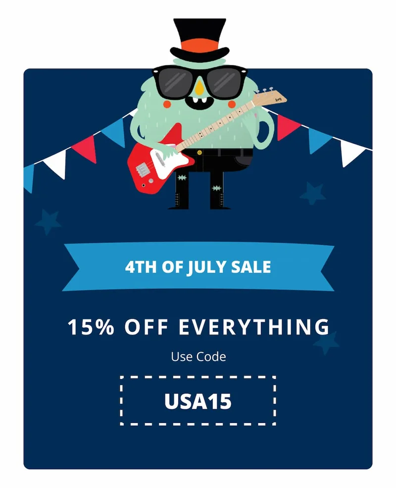 4TH OF JULY SALE  15% OFF EVERYTHING  Use code  USA20
