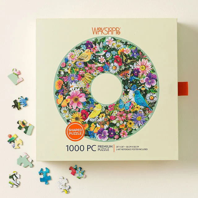Birds and Blooms 1,000-piece Wreath Puzzle