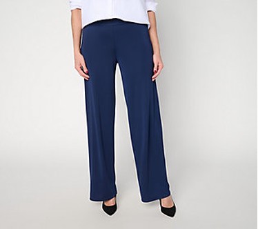 Dennis Basso Regular Luxe Jersey Wide Leg Pant w/WideWaistband