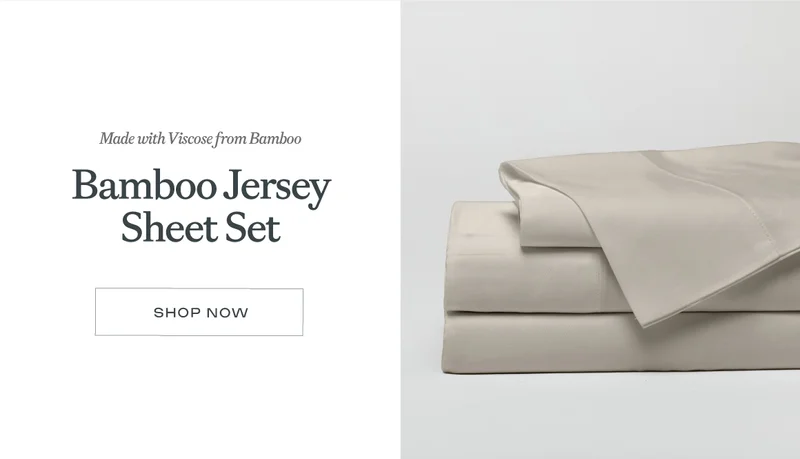 Shop the bamboo jersey sheet set!