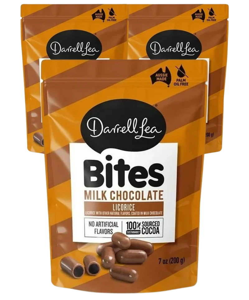 Image of Darrell Lea Milk Chocolate Licorice Bites (3 Pack)