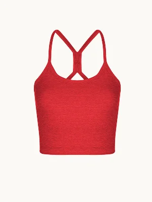 Spacedye Slim Racerback Cropped Tank in Chili Red Heather