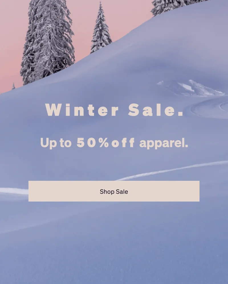 Winter Sale. Up to 50% off apparel. Up to 40% off underwear.
