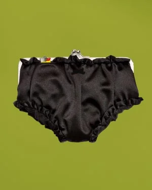 Undies Pouch in Black Satin