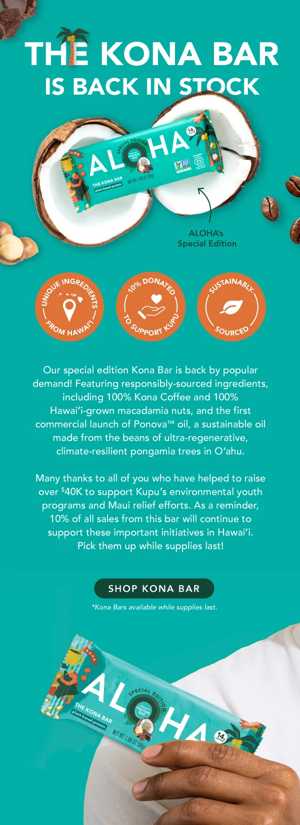 The Kona Bar Is Back In Stock