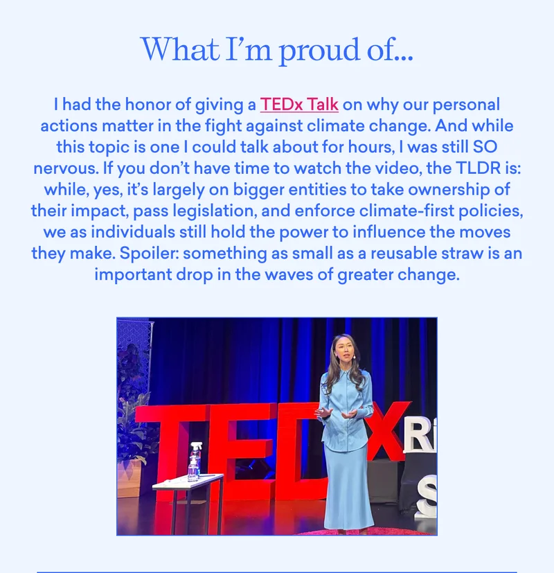 What I'm proud of