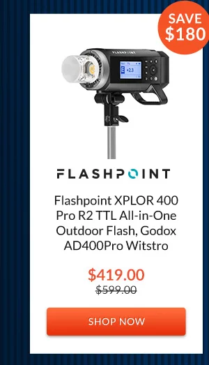 Flashpoint XPLOR 400 Pro R2 TTL All-in-One Outdoor Flash, Godox AD400Pro Witstro