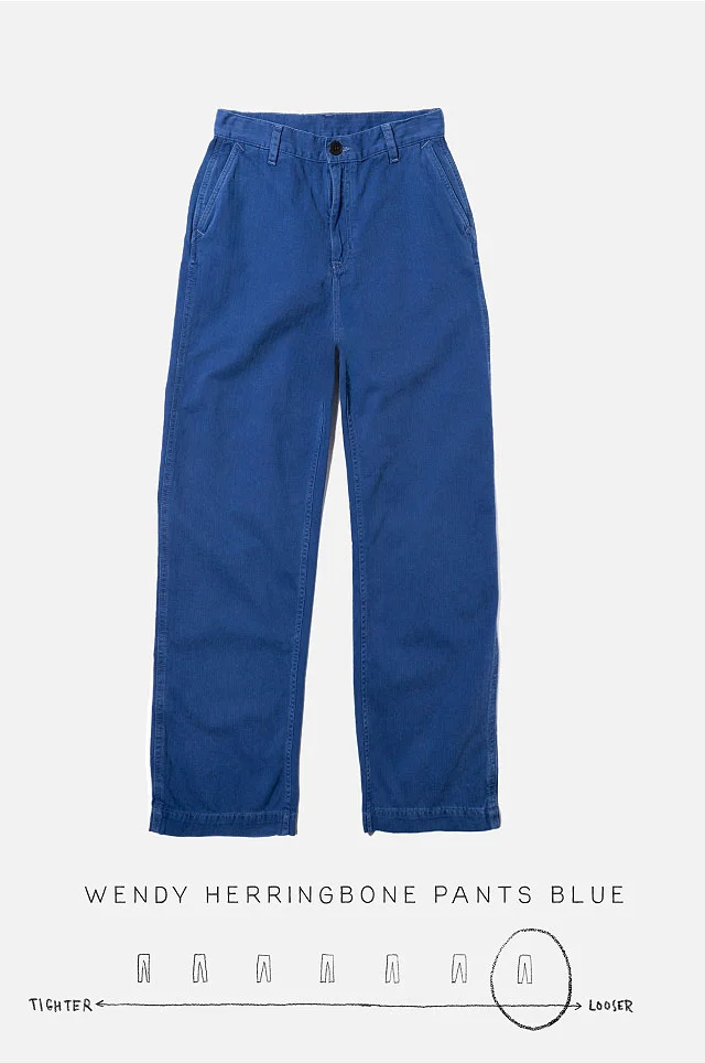 Wendy Herringbone Pants Blue
