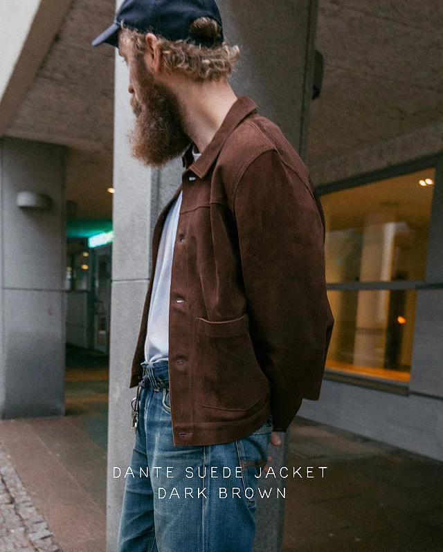 Dante Suede Jacket Dark Brown