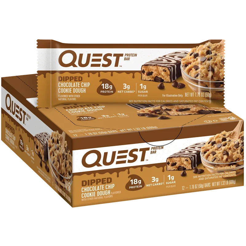Image of Dipped Chocolate Chip Cookie Dough Protein Bar