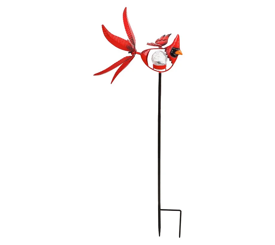 Evergreen 38"H Solar Cardinal Staked Wind Spinner