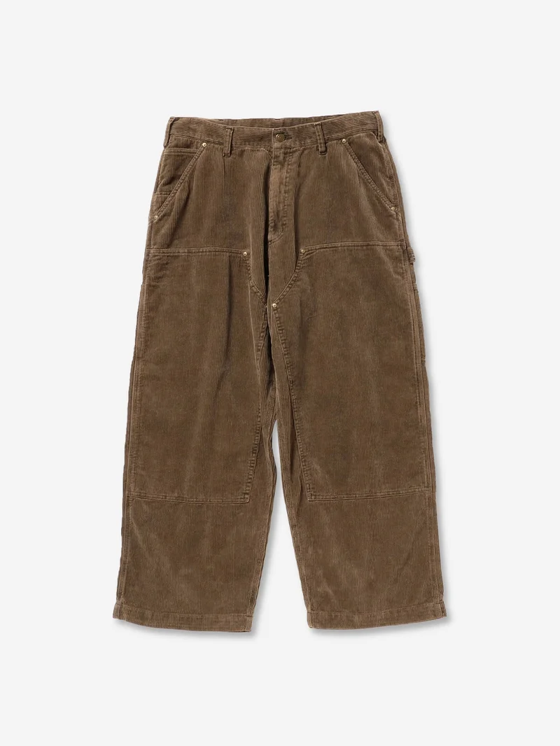 Image of Beams Fade Cord Wide Knee Pant - Brown