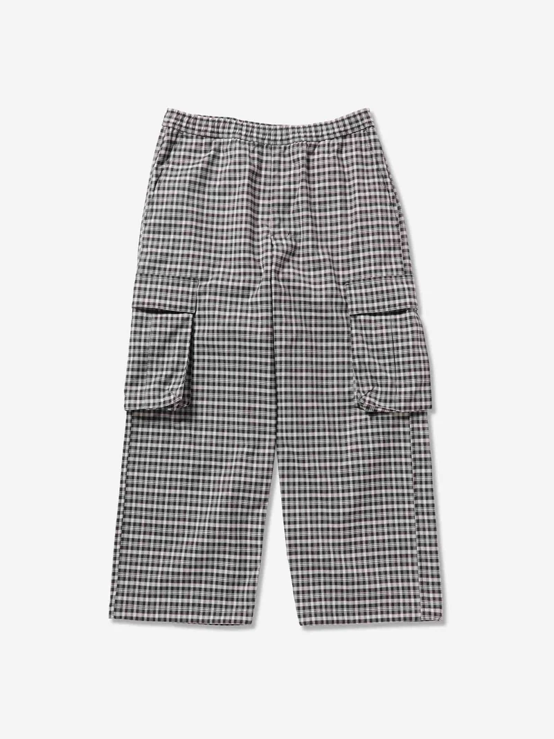 Image of Beams Check Cargo Pant - Charcoal Grey