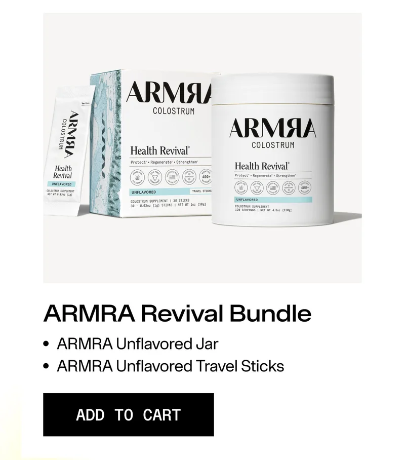 ARMRA Revival Bundle *ARMRA Unflavored Jar *ARMRA Unflavored Travel Sticks. Add to Cart.