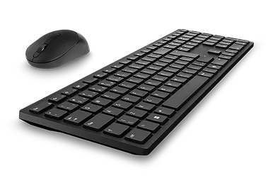 A Dell wireless keyboard and mouse.