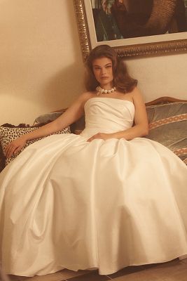 Jenny Yoo Charlotte Strapless Drop-Waist Taffeta Wedding Gown