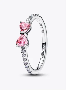 Sparkling Pink Bow Ring