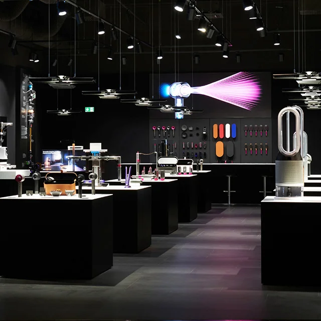 Products on display in a Dyson Demo Store