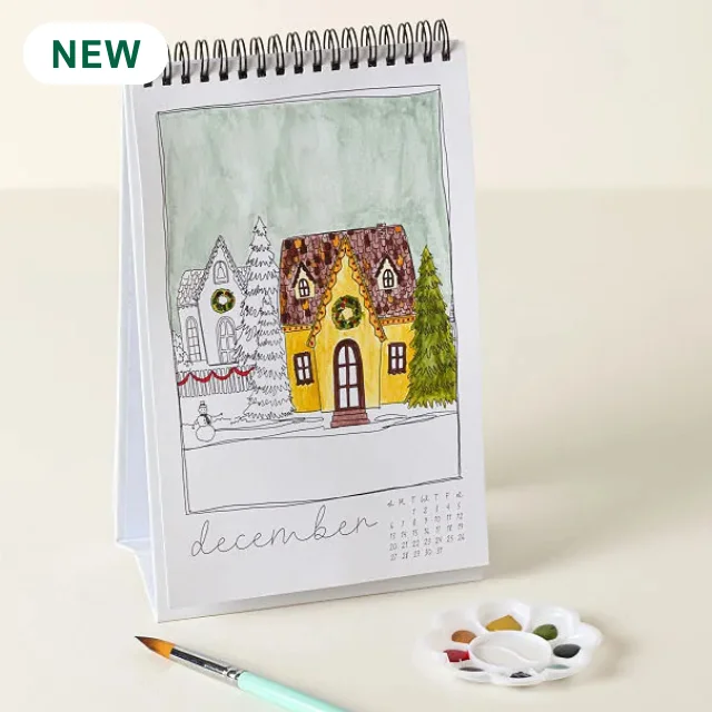 Year of Guided Watercolor Painting Desk Calendar