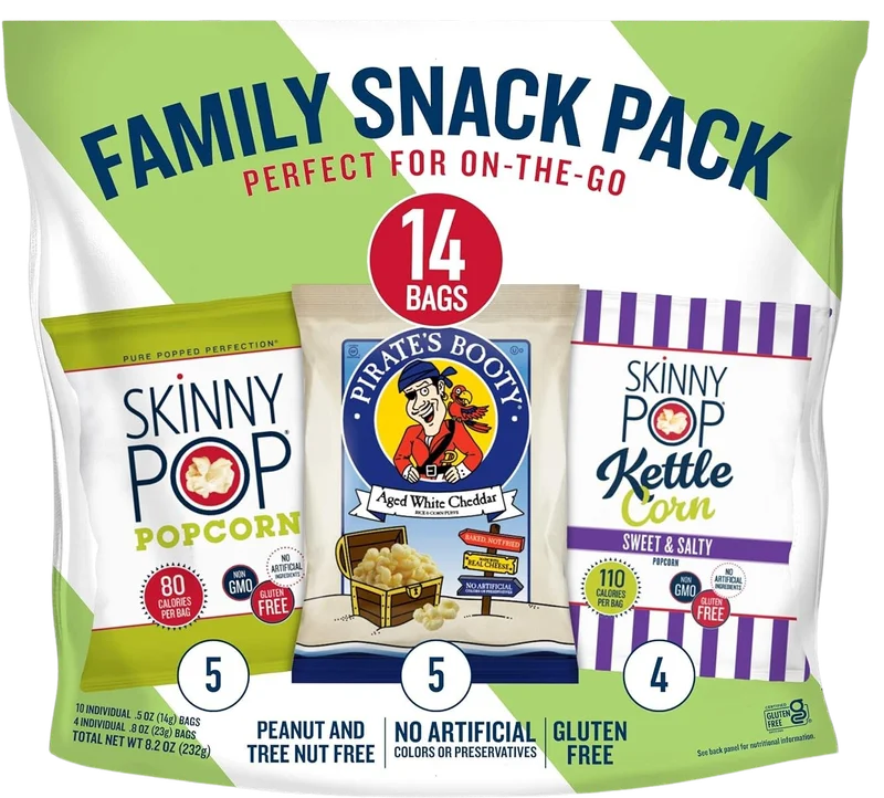Image of Skinny Pop & Pirate's Booty! Family Snack Pack (14 CT)