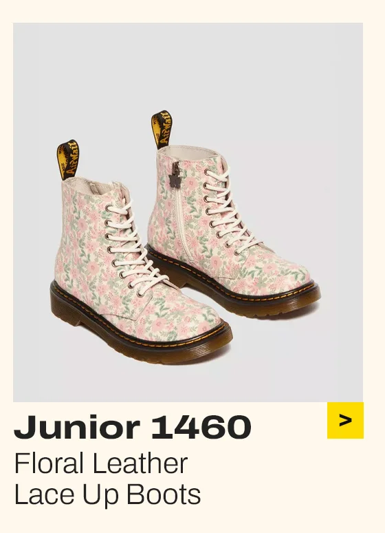 Junior 1460 Floral Leather Lace Up Boots