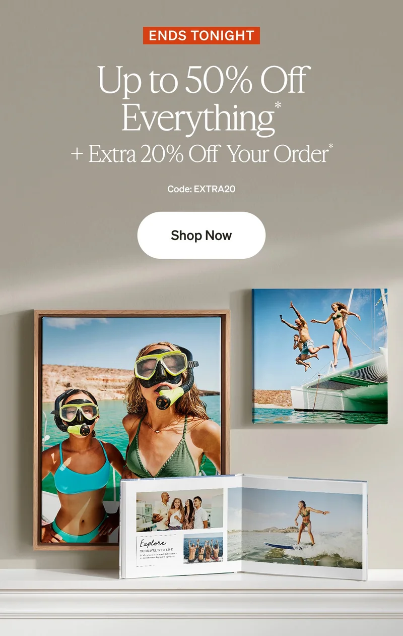 Up to 50% Off Everything + Extra 20% Off Your Order