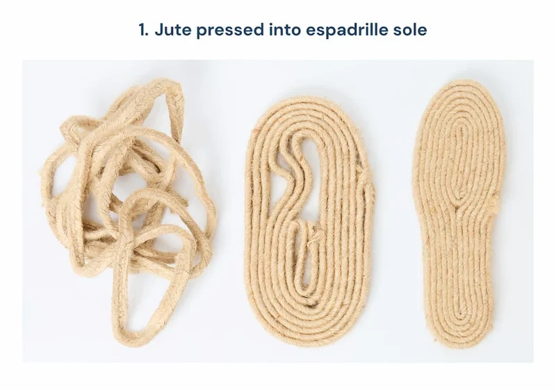 1. Jute Pressed into espadrille sole.