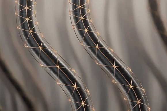 Microscopic view of hair styled with Dyson Chitosan Pre-style cream, hair is styled strand by strand.