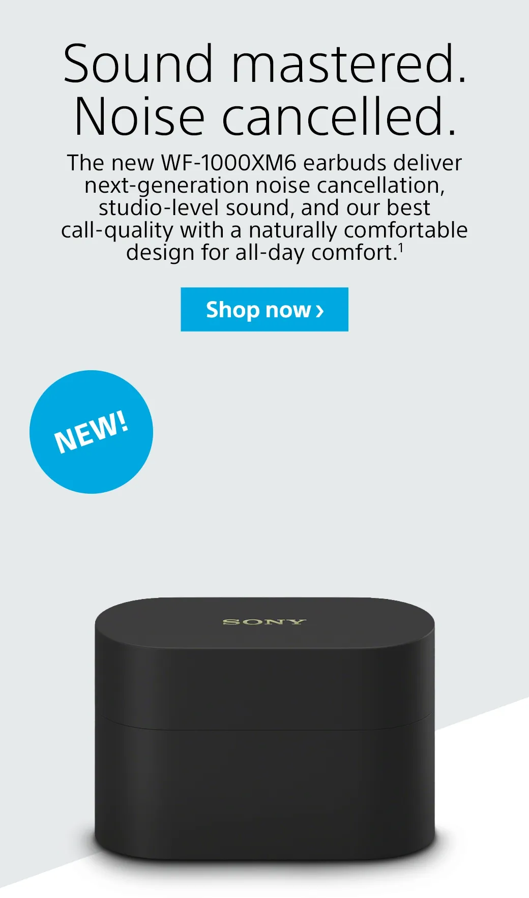 Sound mastered. Noise cancelled. The new WF-1000XM6. Shop now.