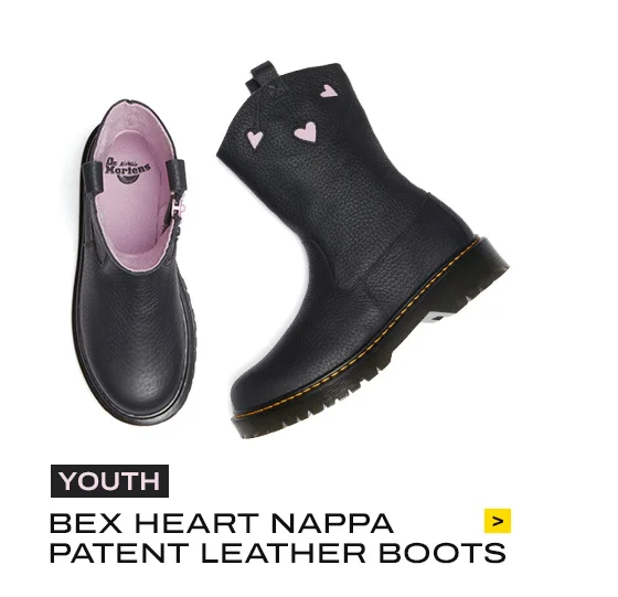 Youth Bex Heart Nappa Patent Leather Boots