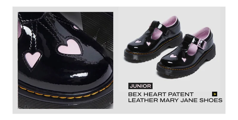 Junior Bex Heart Patent Leather Mary Jane Shoes