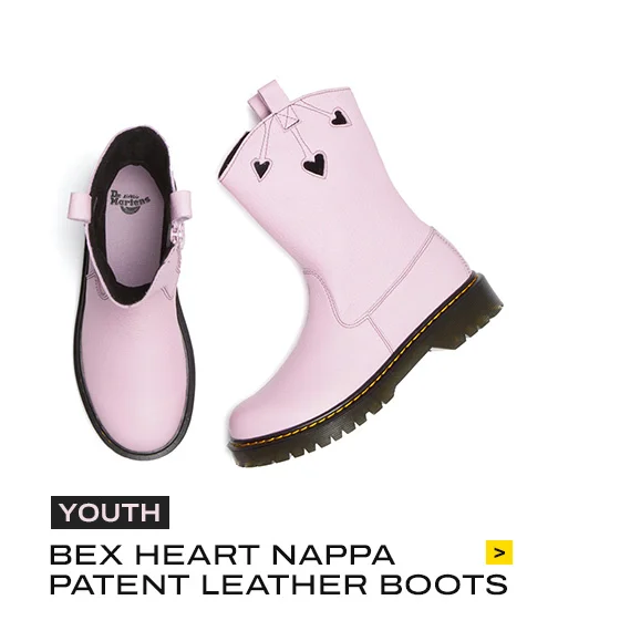 Youth Bex Heart Nappa Patent Leather Boots