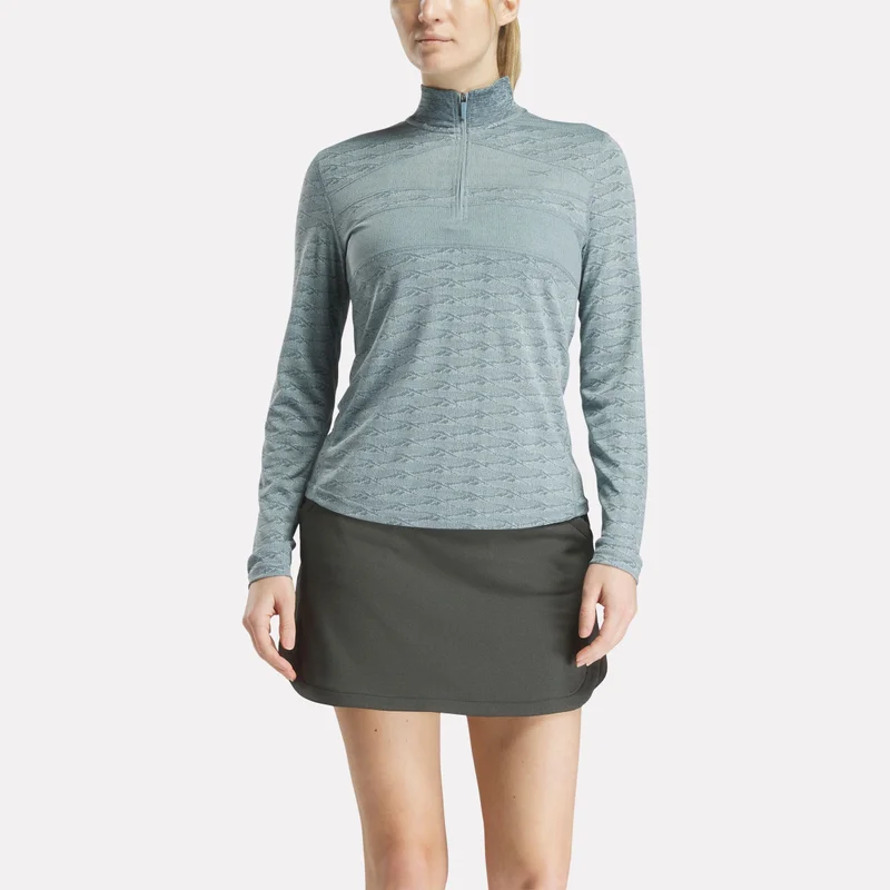 Image of Women's Long Sleeve Engineered Vector Jacquard 1/4 Zip Golf Pullover Top
