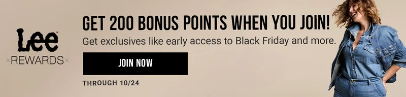 Lee Rewards: Get 200 bonus points when you join! Join Now.