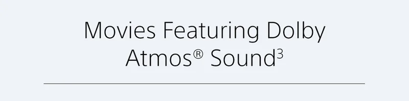 Movies Featuring Dolby Atmos Sound³