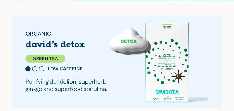 Organic David's Detox - Purifying dandelion, superherb ginkgo & superfood spirulina.