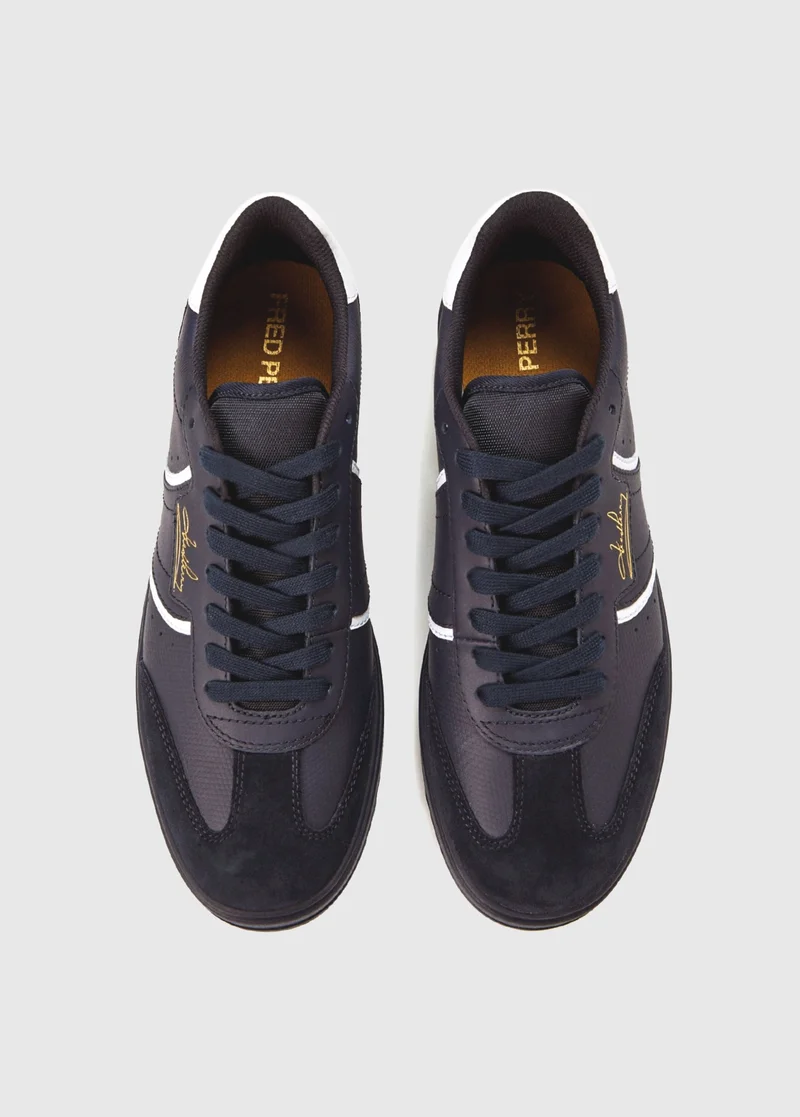 An aerial close up of Fred Perry B4 Embossed Leather / Suede Shoes