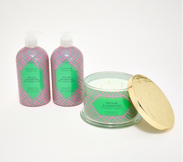HomeWorx by Slatkin + Co. Star Jasmine 18oz Candle & S/2 Soaps