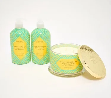 HomeWorx by Slatkin + Co. Limon Cupcake 18oz Candle & S/2 Soaps