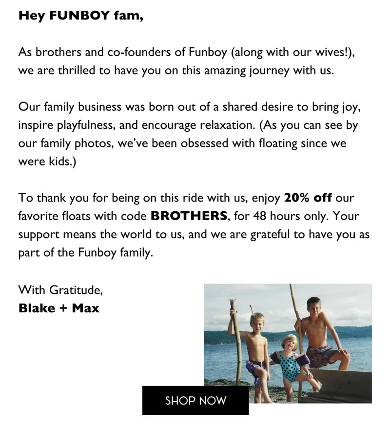 Enjoy 20% off with code BROTHERS for 48 hours only